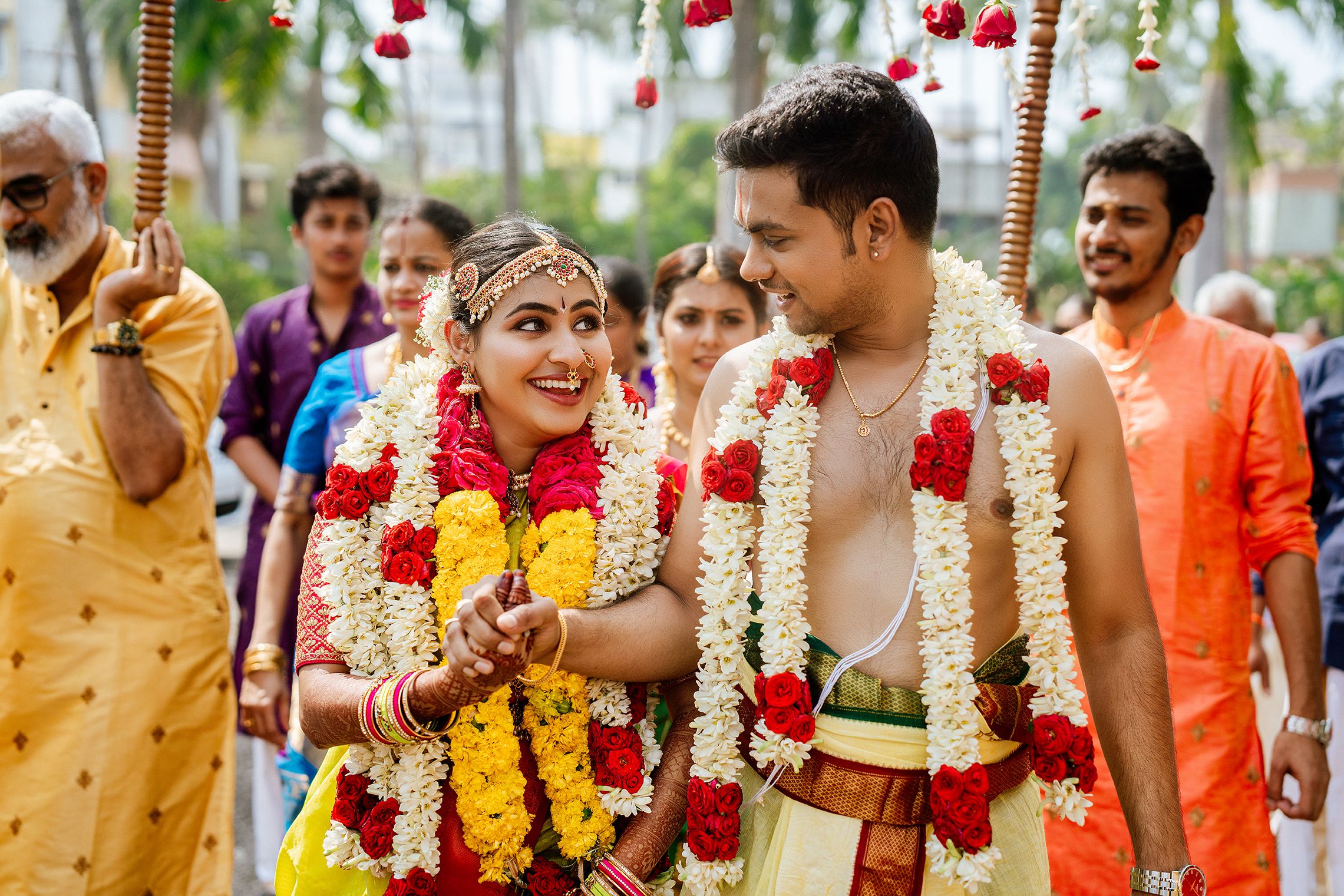 Couple in wedding attire